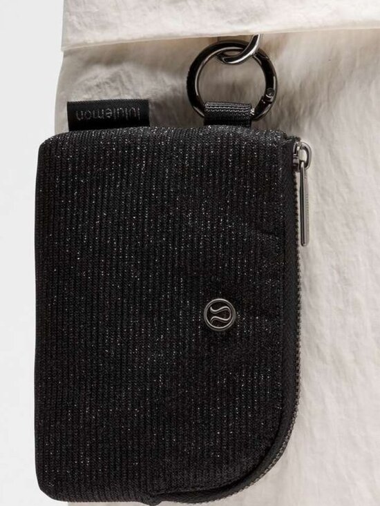 BNWT Lululemon Clippable Card Pouch *Glitter Black / Gunmetal - Picture 2 of 5